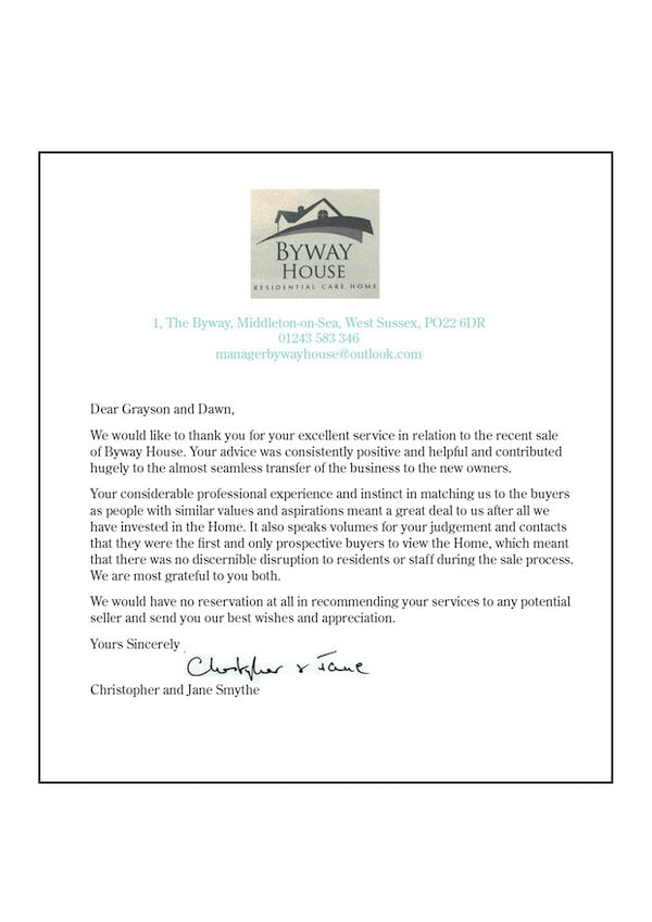Byway House testimonial